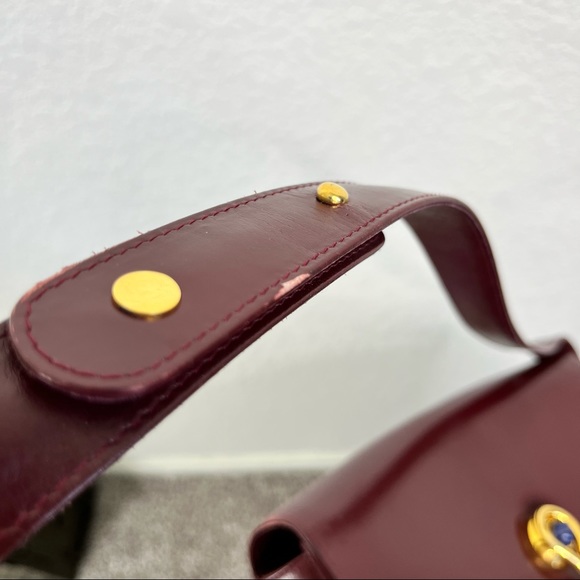 GUCCI VTG 70's Tigers Eye Locket Flap Handbag Tote - Picture 8 of 12